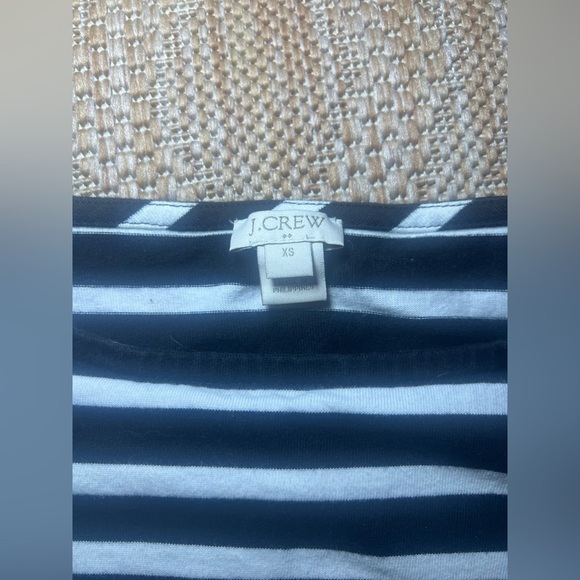 J.Crew Women's Black & White Striped Blouse with Polka Dot Tulle Cuffs,Sixe XS - Picture 8 of 9